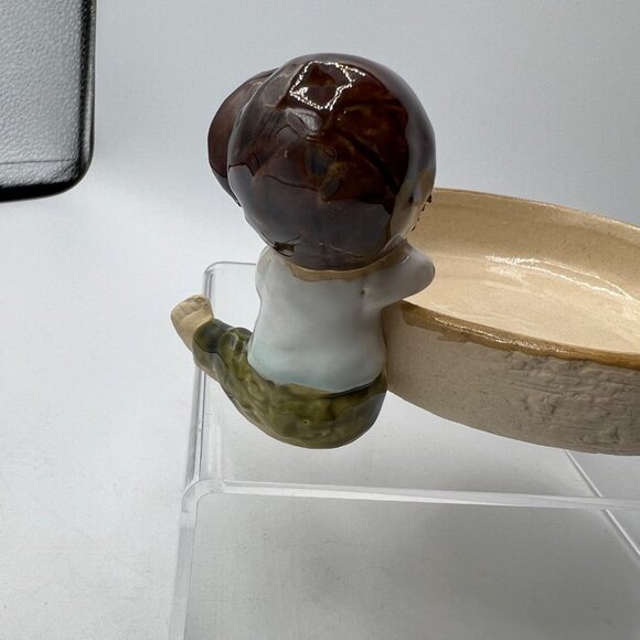 Ceramic Round Ceramic Bowl Storage Home Decor Piece Little Boy Sitting - Picture 7 of 11